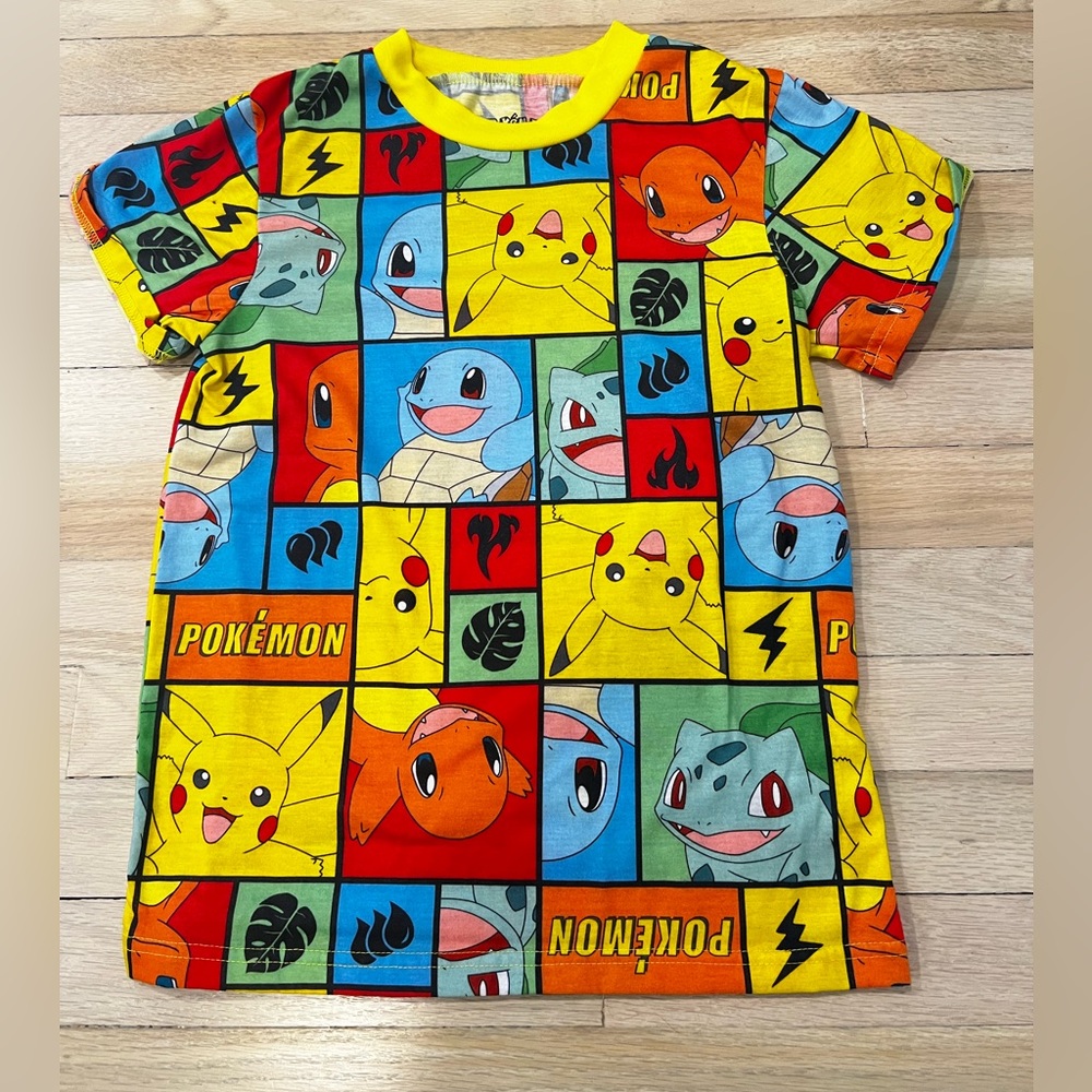 Pokémon Character Kids Pajama Short Sleeve Top - size Medium